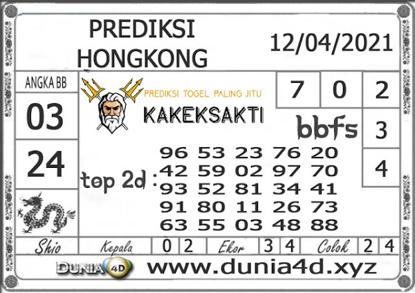 Syair HK 12 April 2021